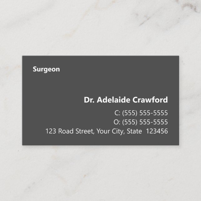 Simple, Humble, Doctor Business Card (Front)