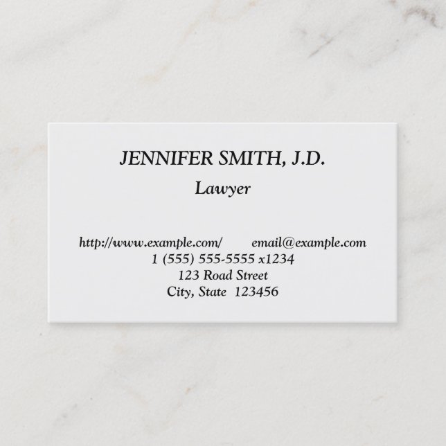 Simple & Humble Legal Professional Business Card (Front)