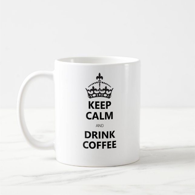 Simple Humour Caffeine Addict White Black Stylish Coffee Mug (Left)