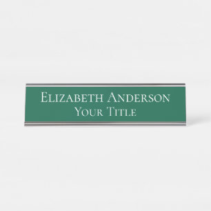 Simple Hunter Green Name Plate