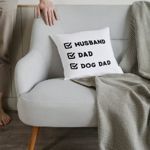Simple Husband Dad Dog Dad Checkmark Cushion