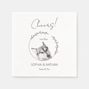 Simple Husky Dog Wedding Cocktail Napkins