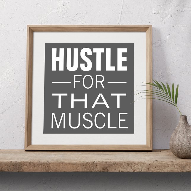 Simple Hustle Typography Motivational Workout Poster (Creator Uploaded)