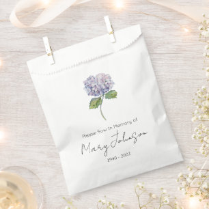 Simple Hydrangea Seed packet Funeral Favour Bags