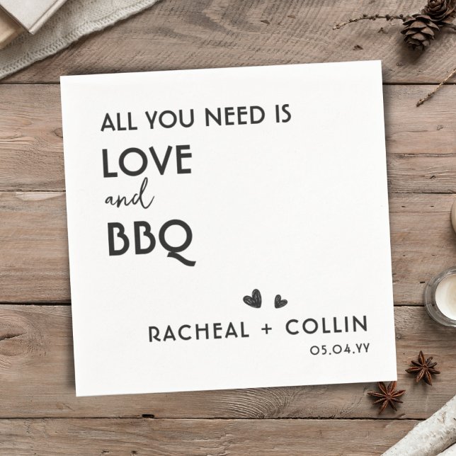 Simple I Do BBQ Engagement Party Wedding Cocktail  Napkin (Creator Uploaded)