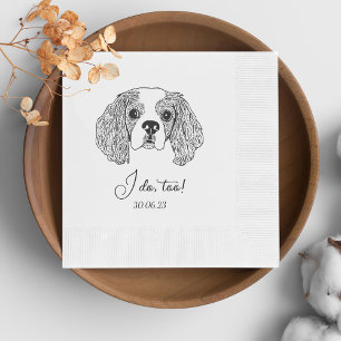 Simple I Do Too Dog Hand Drawing Wedding Napkin