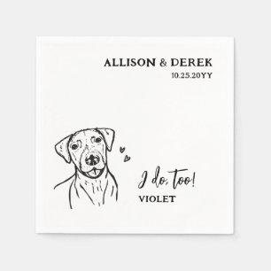 Simple I Do Too Pointer Dog Drawing  Wedding Napkin