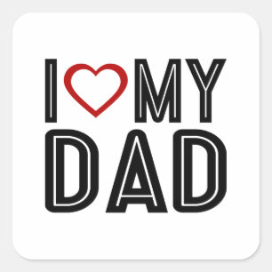 Simple I Heart Love My Dad Typography   Sticker
