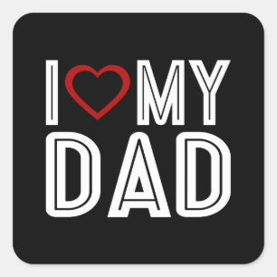 Simple I Heart Love My Dad Typography Sticker