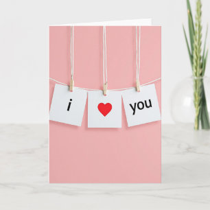 Simple I Heart You Hanging Matte Card