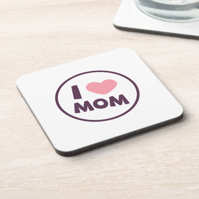 Simple I Love Mum Mother's Day | Coaster (Left Side)