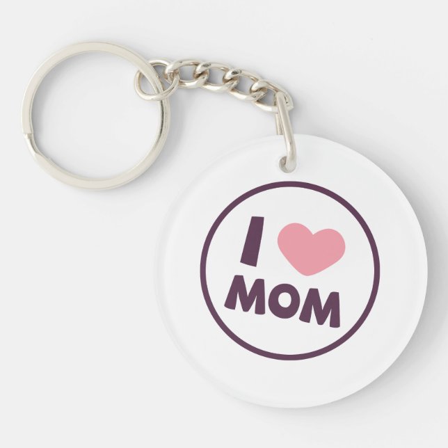 Simple I Love Mum Mother's Day Keychain (Front)