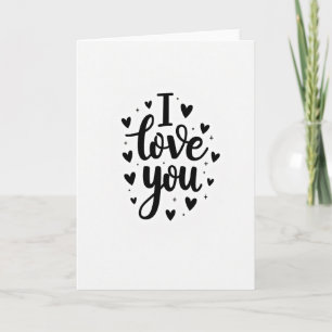 Simple I Love You Black Heart Card