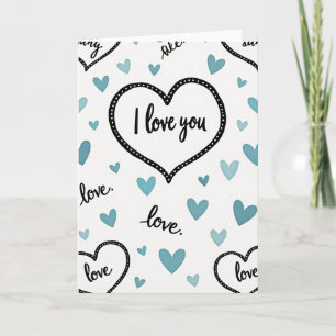 Simple I Love You Dotted Heart Card
