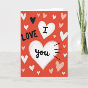 Simple I Love You Heart Pattern Card