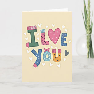 Simple I Love You Pattern Card
