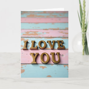 Simple I Love You Striped Card