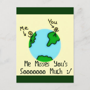 Simple I Miss You Postcard