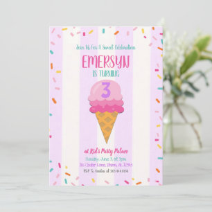 Simple Ice Cream Party Invitation
