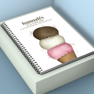 Simple Ice Cream Shop Custom Business Notebook