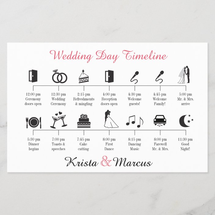 Simple Icons Wedding Timeline | Zazzle.co.uk