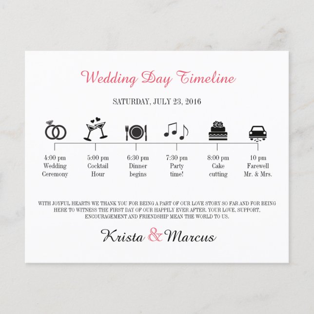 Simple Icons Wedding Timeline (Front)