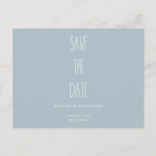 Simple Icy Blue Winter Wedding Save the Date Invitation Postcard