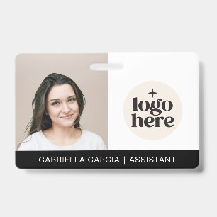 Simple Identification Logo Photo Employee  ID Badge