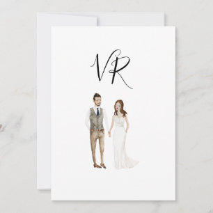 Simple Illustrated Couple Save The Date