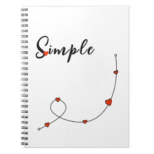Simple illustration with hearts in minimalist notebook