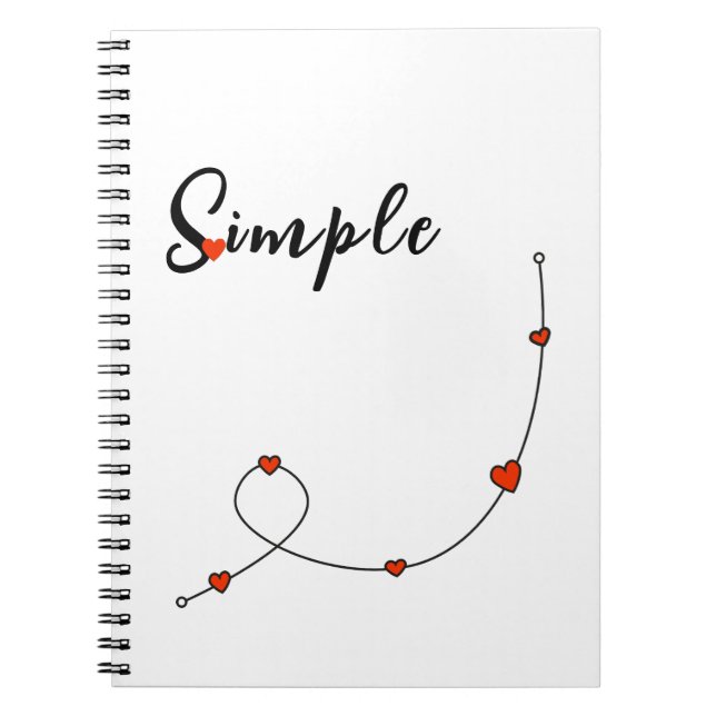 Simple illustration with hearts in minimalist notebook (Front)