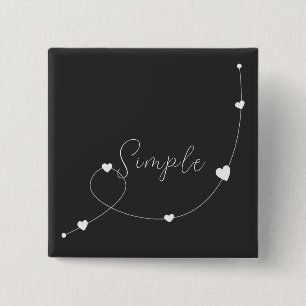 Simple illustration with hearts in minimalist styl 15 cm square badge