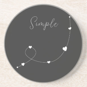Simple illustration with hearts in minimalist styl coaster