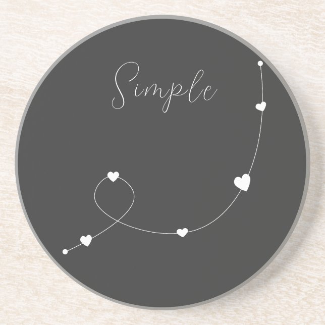 Simple illustration with hearts in minimalist styl coaster (Front)