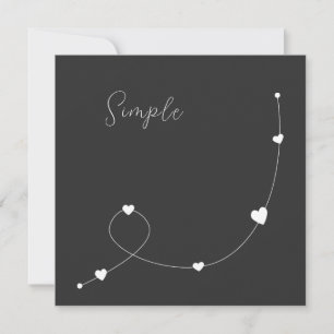 Simple illustration with hearts in minimalist styl holiday card