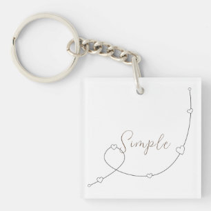 Simple illustration with hearts in minimalist styl key ring