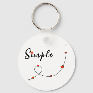 Simple illustration with hearts in minimalist styl key ring