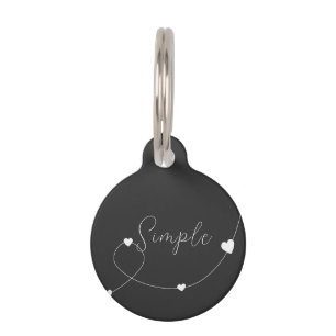Simple illustration with hearts in minimalist styl pet tag