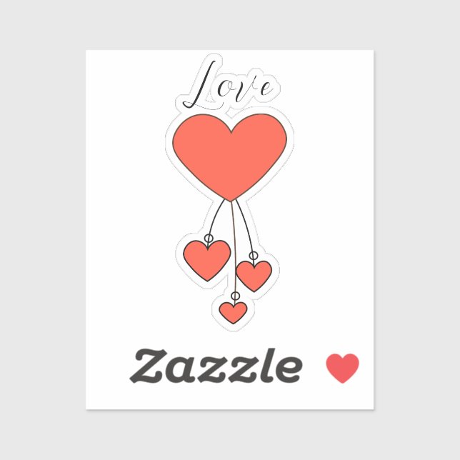 Simple illustration with scarlet hearts Love (Sheet)