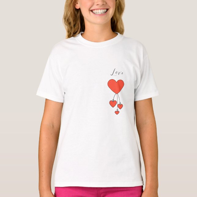 Simple illustration with scarlet hearts Love T-Shirt (Front)