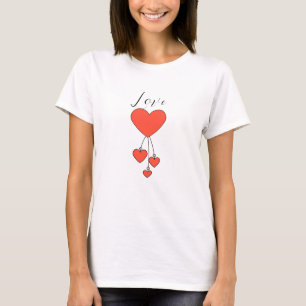 Simple illustration with scarlet hearts Love T-Shirt