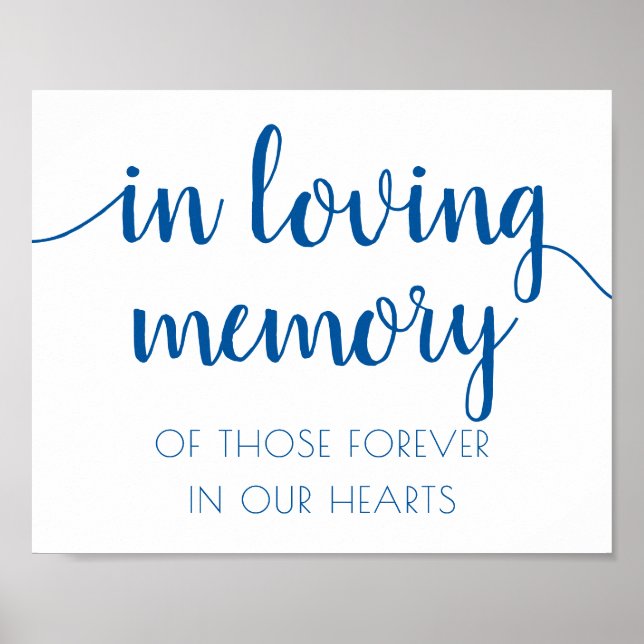 Simple In Loving Memory | French Blue Memorial Poster (Front)