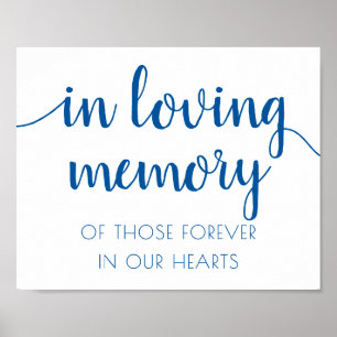 Simple In Loving Memory   French Blue Memorial Poster