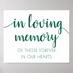 Simple In Loving Memory   Hunter Green Memorial Poster