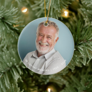 Simple In Loving Memory Photo Keepsake Ceramic Tree Decoration