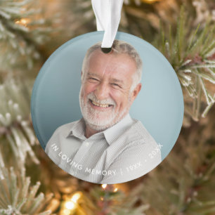 Simple In Loving Memory Photo Keepsake Ornament