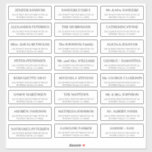 Simple individual guests wedding address labels<br><div class="desc">Personalised elegant individual wedding guests address labels for invitation mailings,  save the dates,  thank you cards,  bridal showers with trendy modern serif typography in simple minimalist black and white.</div>