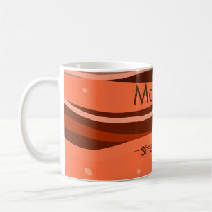 simple initial letter monogram add name brown art coffee mug