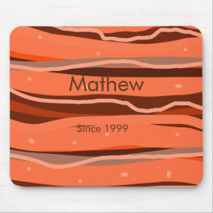 simple initial letter monogram add name brown art mouse mat