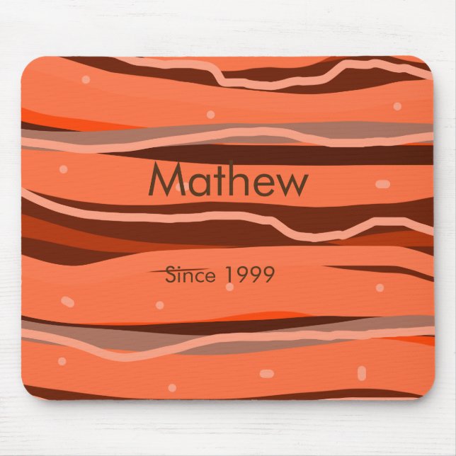 simple initial letter monogram add name brown art mouse mat (Front)